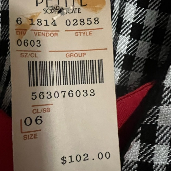 Vintage NWT Danny & Nicole New York petite 6 black/white/red houndstooth blazer - Picture 4 of 9